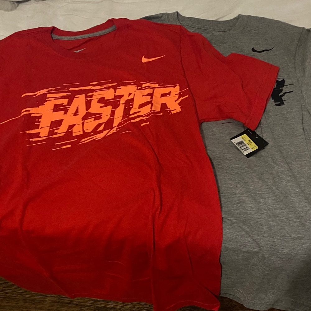Bundle of Nike Men's Red and Gray Graphic Tees.